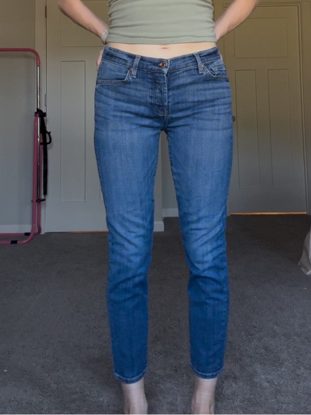 7 For All Mankind Josefina Slim Boyfriend Jeans Size 26 Medium Wash
